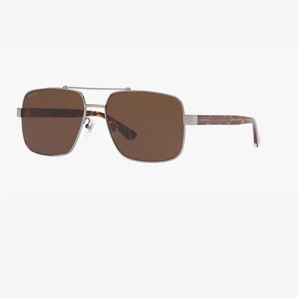 GUCCI Sunglasses Brown/Gunmetal Gray BRAND NEW - Picture 3 of 8